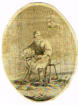 Miniature Portraits - "THE COBLER" - Copper Engraving - c1780