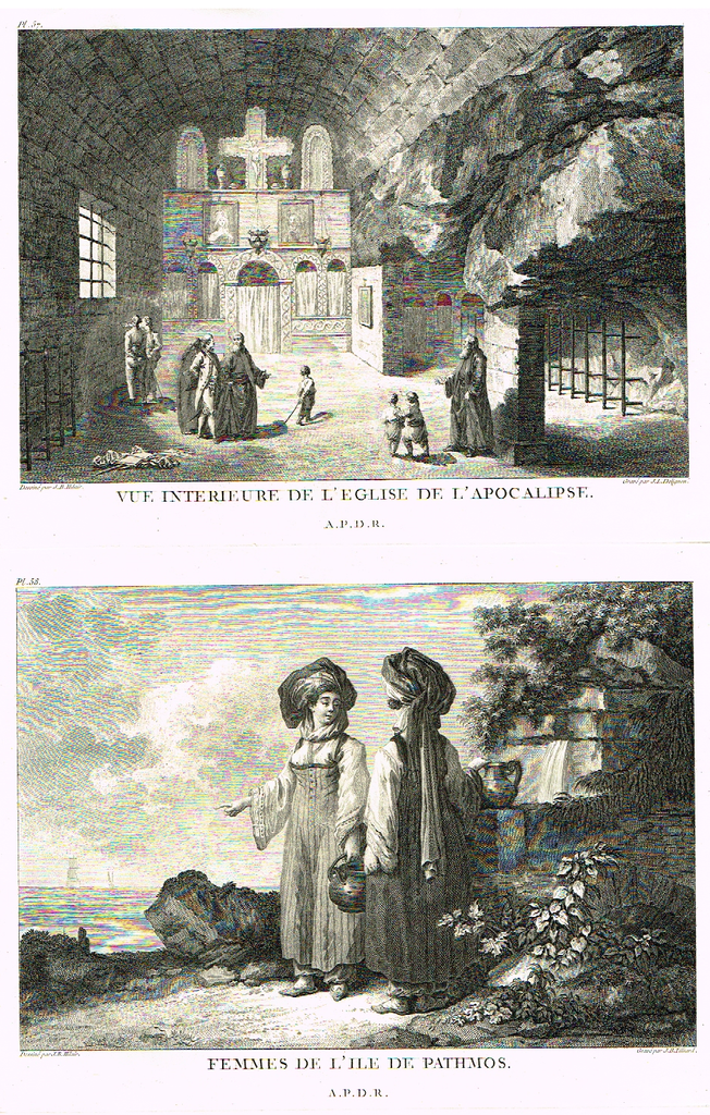 Foucherot's - "FEMMES DE L'ILE PATHMOS" - Copper Engraving - 1842