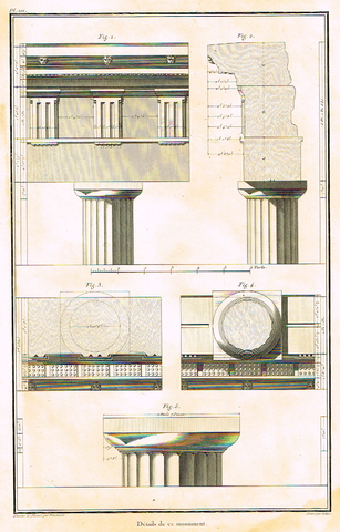 Foucherot's - "DETAILS DE CE MONUMENT" - Copper Engraving - 1842