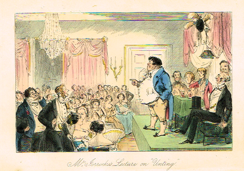 Leech's Satire Print - "MR. JORROCK'S LECTURE ON UNTING" - Hand Col'd Litho - c1840