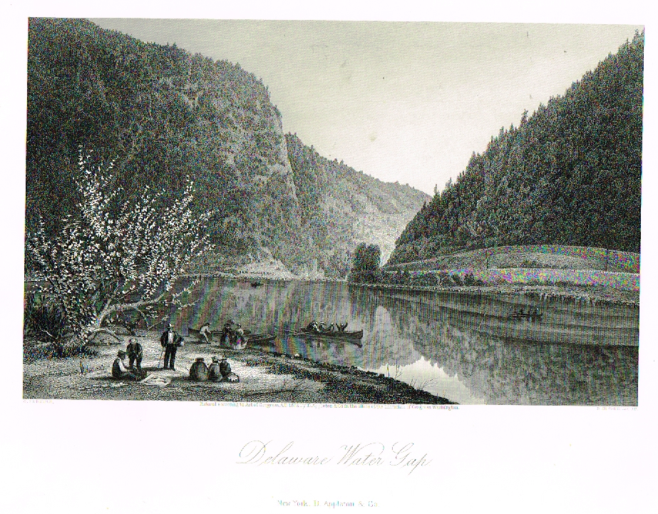 Picturesque America's "DELAWARE WATER GAP" - Steel Engraving - 1872
