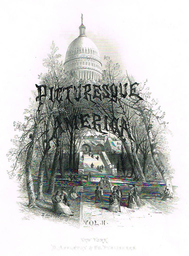 Picturesque America Title Page "THE CAPITAL, WASHINGTON" - Steel Engraving - 1872