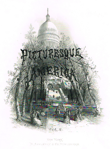 Picturesque America Title Page "THE CAPITAL, WASHINGTON" - Steel Engraving - 1872