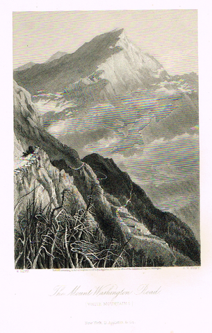 Picturesque America's "THE MOUNT WASHINGTON ROAD" - Steel Engraving - 1872
