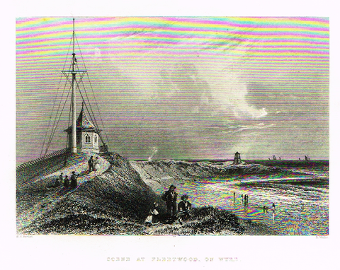 By Bartlett, SCENE AT FLEETWOOD ON WYRE, Steel Engraving, circa 1840