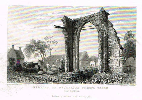 Bartlett Steel Engraving  REMAINS OF BYCKNACRE PRIORY, ESSEX 1821