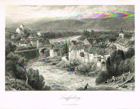 Picturesque Europe's "LAUFFENBERG" - Steel Engraving - 1875