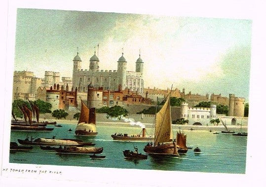 Nelson's "THE TOWER FROM THE RIVER" - Miniature Chromolithograph - 1889