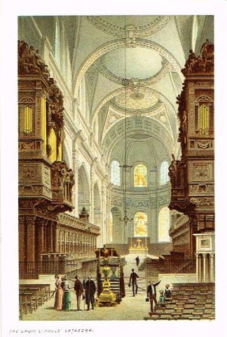 Nelson's "THE CHOIR, ST. PAUL'S CATHEDRAL" - Miniature Chromolithograph - 1889