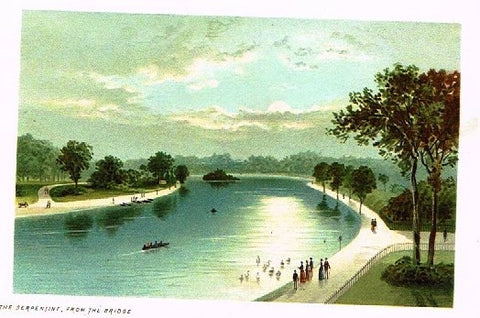 Nelson's "THE SERPENTINE, FROM THE BRIDGE" - Miniature Chromolithograph - 1889