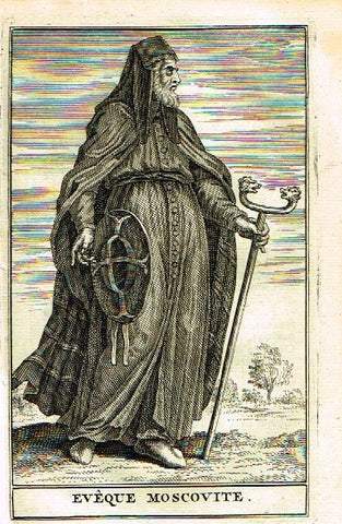 Buonanni's Histoire du Clerge - "EVEQUE MOSCOVITE"- Copper Engraving - 1716