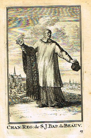 Buonanni's Histoire du Clerge - "CHAN: REG: DE S. J. BAP: DE BEAUV."- Copper Engraving - 1716