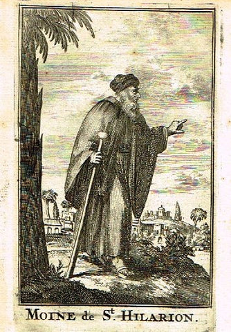 Buonanni's Histoire du Clerge - "MOINE DE ST. HILARION" - Copper Engraving - 1716
