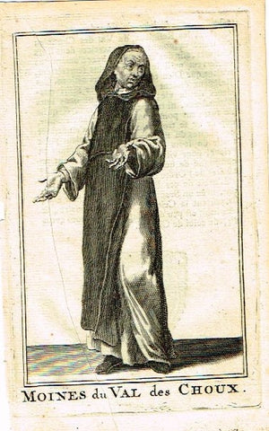 Buonanni's Histoire du Clerge - "MOINE DU VAL DES CHOUX"- Copper Engraving - 1716