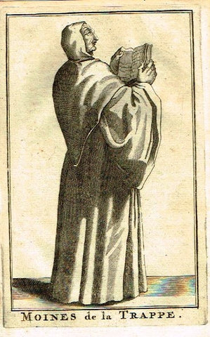 Buonanni's Histoire du Clerge - "MOINE DE LA TRAPPE"- Copper Engraving - 1716