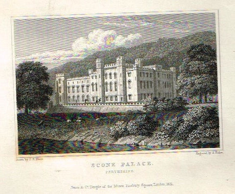 Dugdale's Engand & Wales Delineated - "SCONE PALACE" - Steel Engraving -c1840