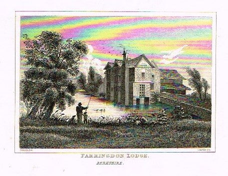 Dugdale's Engand & Wales Delineated - "FARRINGTON LODGE" - Steel Engraving -c1840