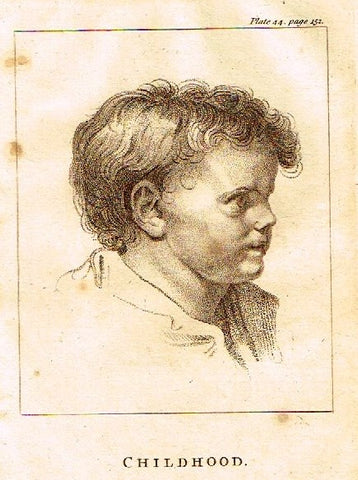 Artist's Repository - "CHILDHOOD" Plate 44 - Copper Engraving - 1813