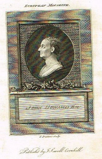 European Magazine - "JOHN HOWARD, ESQ." - Copper Engraving - 1786