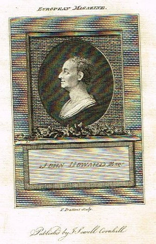European Magazine - "JOHN HOWARD, ESQ." - Copper Engraving - 1786
