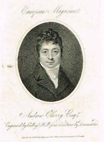 European Magazine - "ANDREW CHERRY" - Copper Engraving - 1788