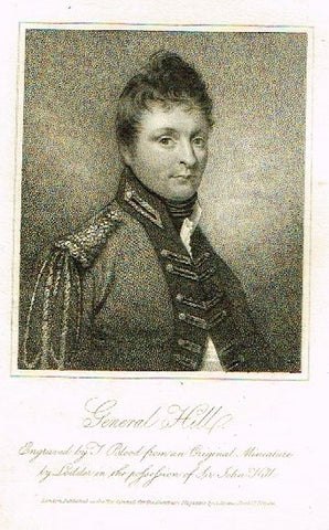 European Magazine - "GENERAL HILL" - Copper Engraving - 1812