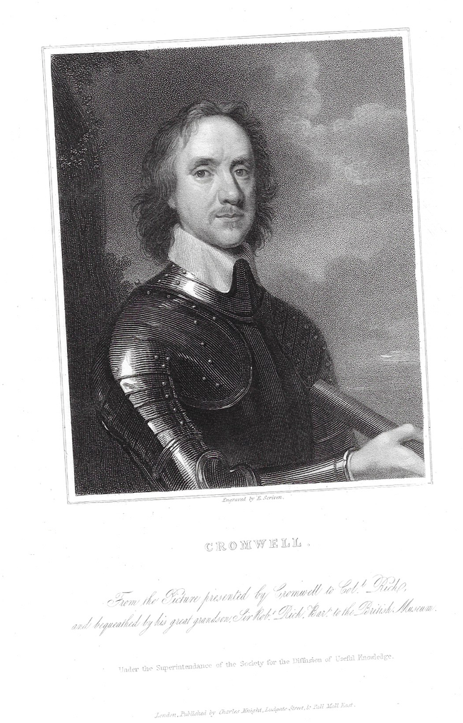 "Gallery Portraits by Knight"-1833- CROMWELL - Engraving