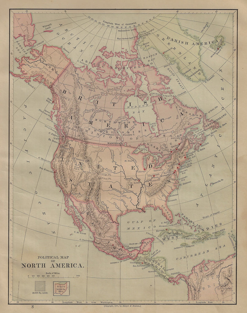 POLITICAL MAP OF NORTH AMERICA