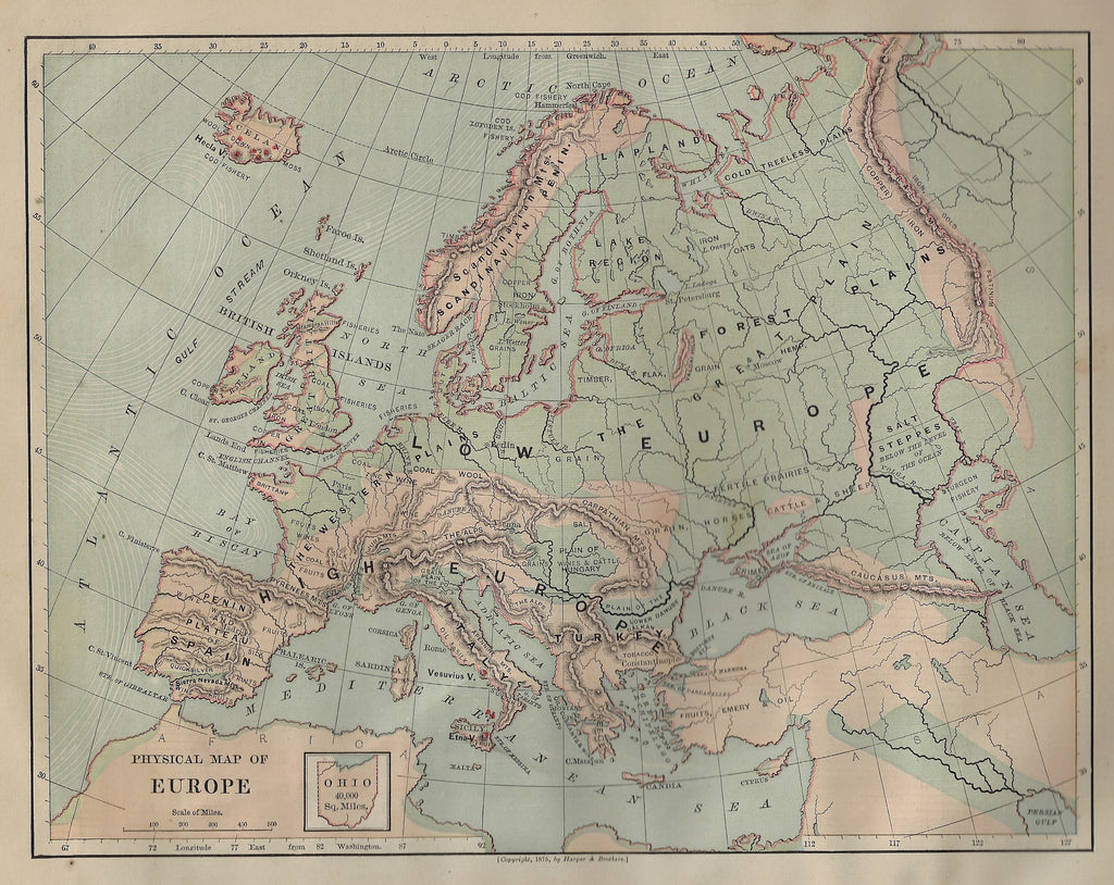 PHYSICAL MAP OF EUROPE 