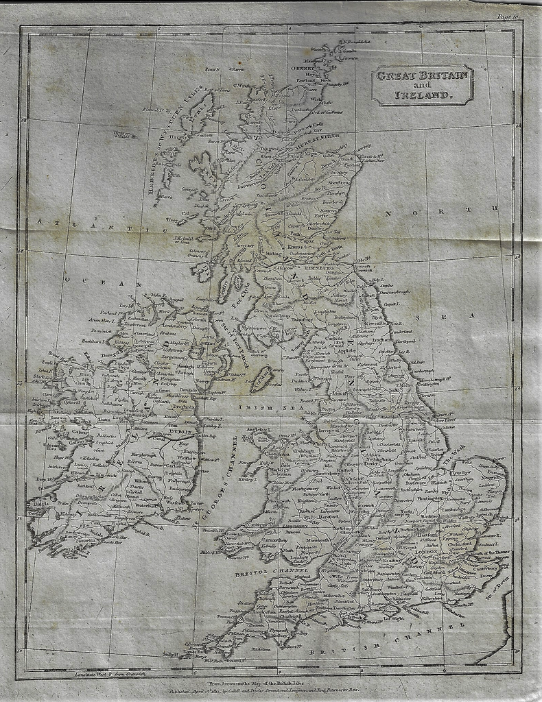 Map - GREAT BRITAIN & IRELAND from Modern Geography - Copper Engraving - 1811