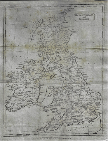 Map - GREAT BRITAIN & IRELAND from Modern Geography - Copper Engraving - 1811