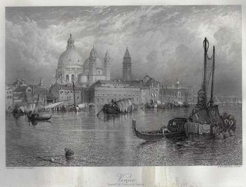 Picturesque Europe's "VENICE" Steel Engraving -1875
